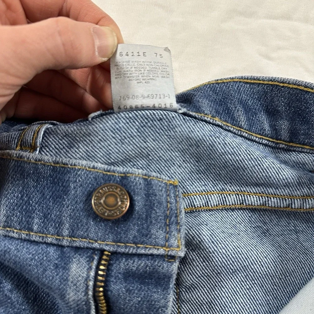 90s Levis Jeans‎ 38x34 Orange & Silver Tab With Skosh More Room Blue Denim Wash